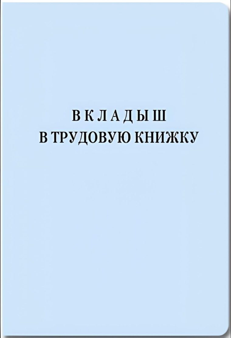 Бланк Вкладыш в Трудовую книжку ВТ