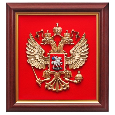 Геральдическое пано: Герб Российской Федерации, флок, краска